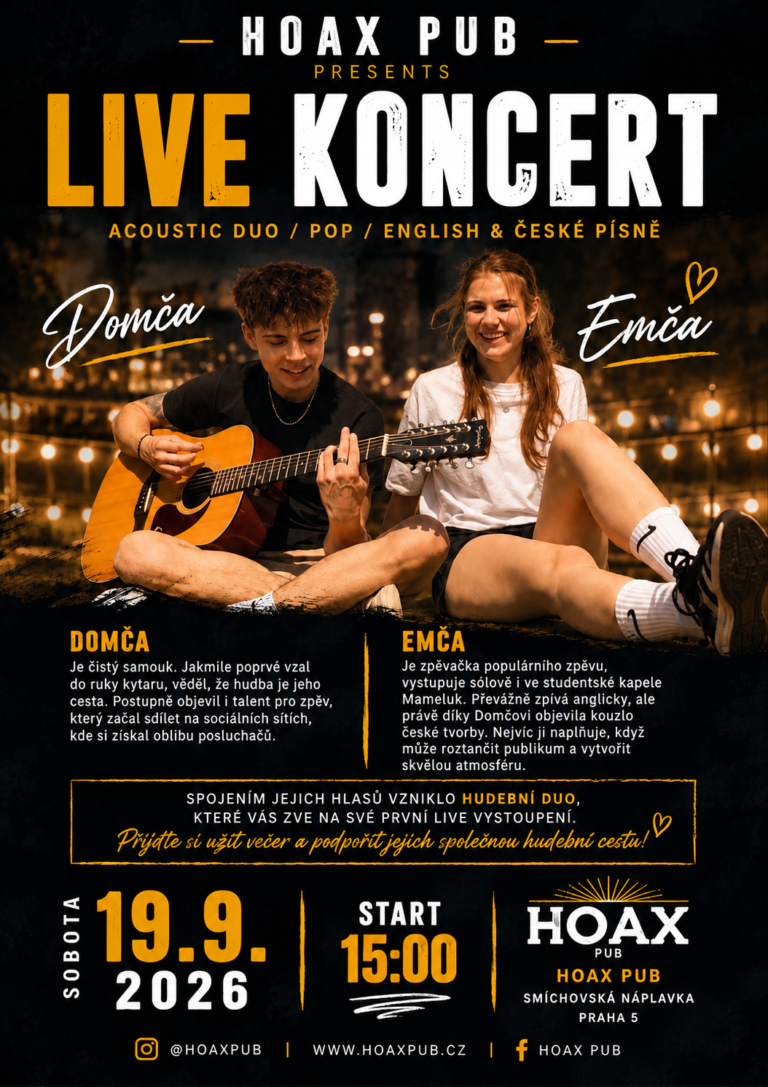 Live koncert v Hoax Pubu s Emčou a Domčou