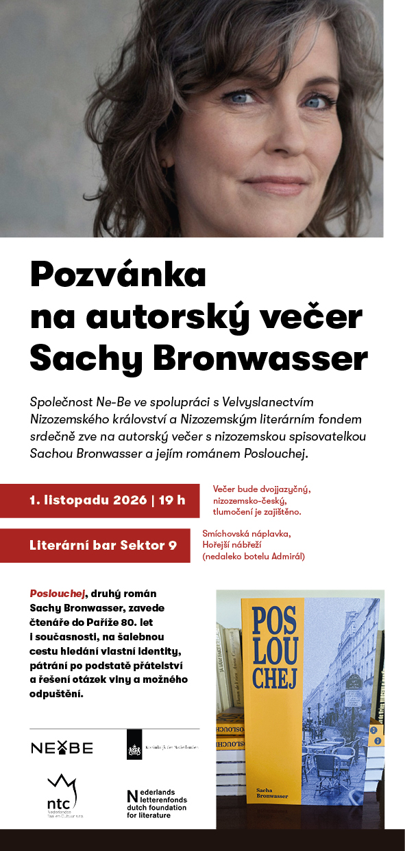 NIZOZEMSKÝ LITERÁRNÍ VEČER / SOCHA BRONWASSER A ROMÁN POSLOUCHEJ